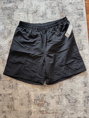 Men's Black Athletic Shorts with Elastic Waist